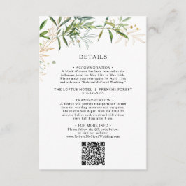 Information om elegant Olive Greenery QR-kod Tilläggskort