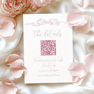 Information om elegant Pastel Rosa Hand plockade B Tilläggskort