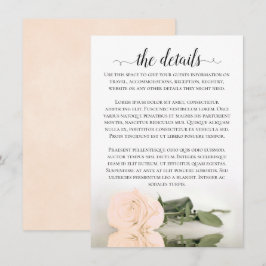 Information om elegant Peach Romantic Ro Bröllop Tilläggskort