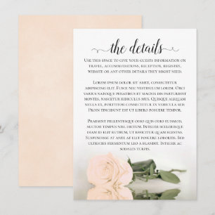 Information om elegant Peach Romantic Ro Bröllop Tilläggskort
