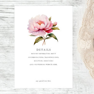 Information om elegant Peony Magnolia Rosa Blommig Tilläggskort