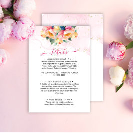 Information om elegant Peony Watercolor Bröllop Tilläggskort