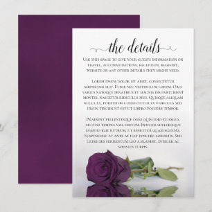 Information om elegant Plum Lila Romantic Ro Bröll Tilläggskort