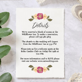Information om elegant Pressade Wildblomsterträdgå Tilläggskort