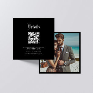 Information om elegant QR Code Gothic Bröllop Tilläggskort