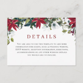 Information om elegant Red Poinsettia Watercolor Tilläggskort
