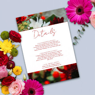Information om elegant röd ros blommor blommigt Br Tilläggskort