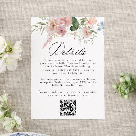 Information om elegant Romantic Watercolor Blommig Tilläggskort