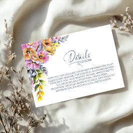 Information om elegant Rosa och Orange Blommigt Br Tilläggskort