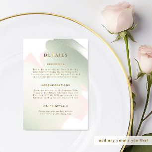 Information om elegant  Rosa och Sage Grönt Bröllo Tilläggskort