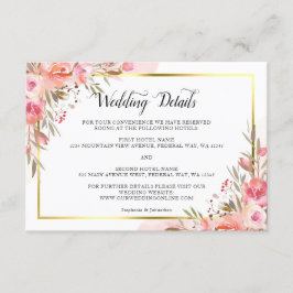 Information om elegant Rosa Peach Blommigt Waterco Tilläggskort