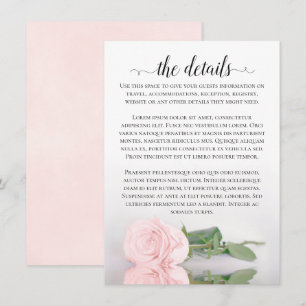 Information om elegant Rosa Romantic Ro Bröllop Tilläggskort
