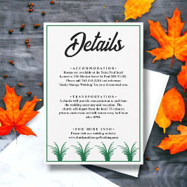 Information om elegant Rustic Grönt Grass Fall Wed Tilläggskort