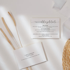 Information om elegant Script Black and White Bröl Tilläggskort