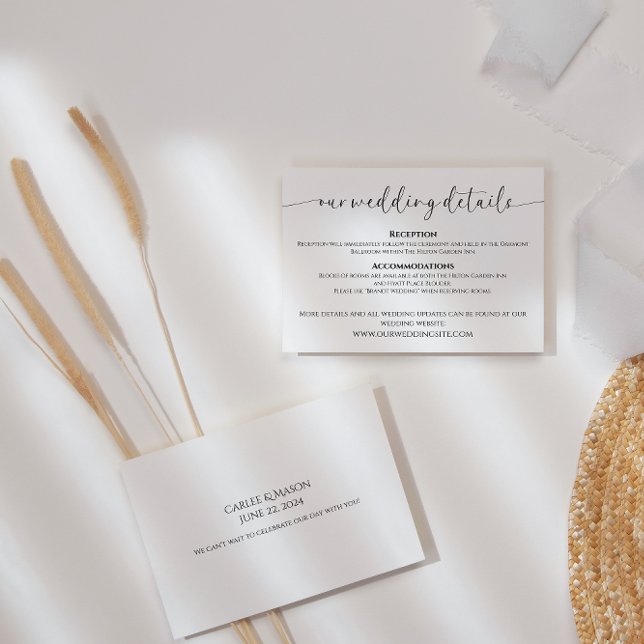 Information om elegant Script Black and White Bröl Tilläggskort (Skapare uppladdad)