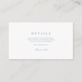 Information om elegant Script Dusty Blue & White B Tilläggskort