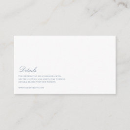 Information om elegant Script Dusty Blue & White B Tilläggskort