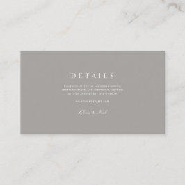 Information om elegant Script White & Grått Bröllo Tilläggskort