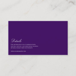 Information om elegant Script White & Lila Bröllop Tilläggskort