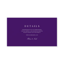 Information om elegant Script White & Lila Bröllop