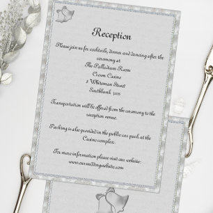 Information om elegant Silver Klockor bröllopsmott Inbjudningar