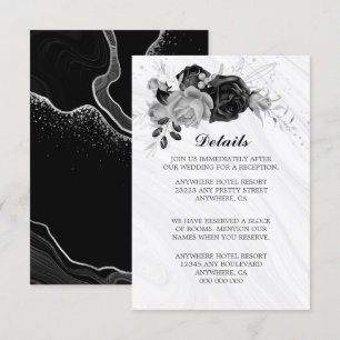 Information om elegant silver & svarta blommor & l tilläggskort