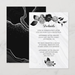 Information om elegant silver & svarta blommor & l tilläggskort