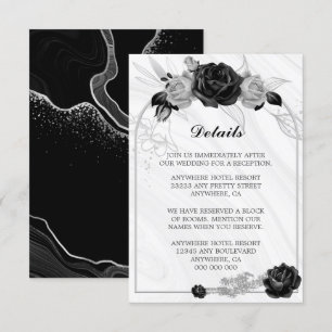 Information om elegant silver & svarta blommor & l tilläggskort