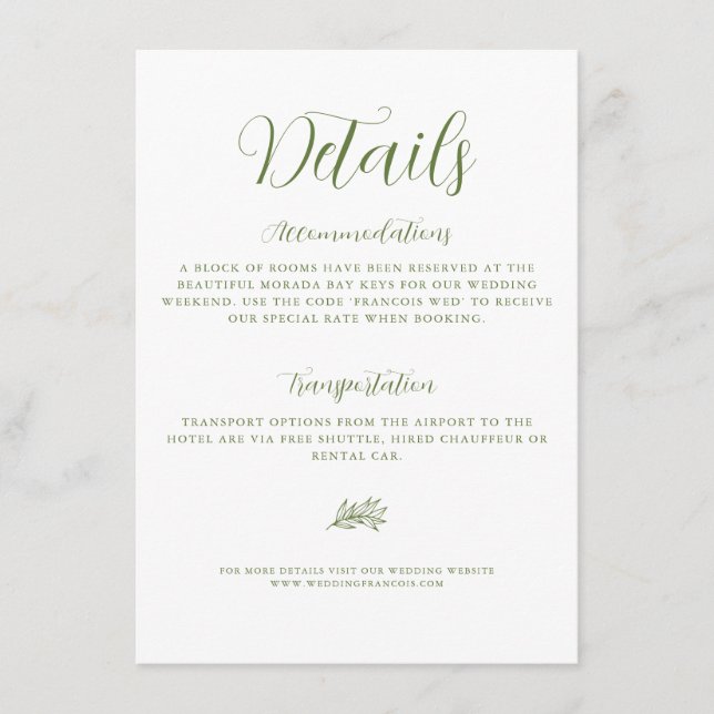 Information om elegant Simple Minimalistic Script  Tilläggskort (Framsida)