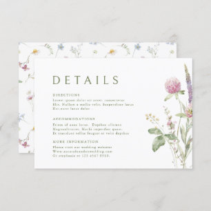 Information om elegant Soft Pastel Wildblomme Bröl Tilläggskort