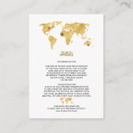 Information om elegant Travel Guld World Map Bröll Tilläggskort