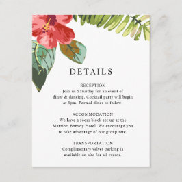 Information om elegant Tropical Flower Grey Bröllo Tilläggskort