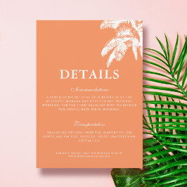 Information om elegant Tropical Handflatan Bröllop Tilläggskort
