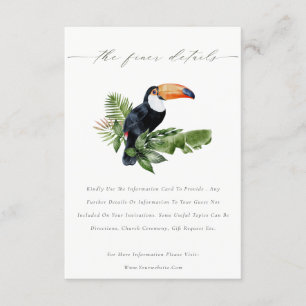 Information om elegant Tropical Rainforest Toucan  Tilläggskort