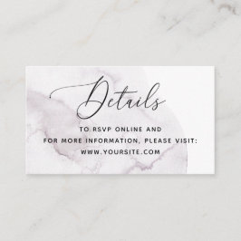 Information om elegant vattenfärgsdamm lila QR brö Tilläggskort