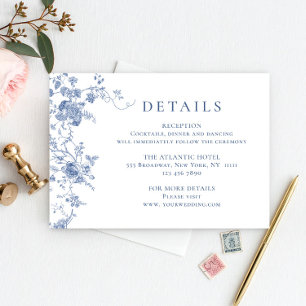 Information om elegant Victorian Blue Blommigt Brö Tilläggskort