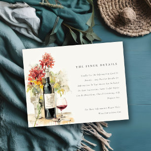 Information om elegant Vin Red Gult Blommigt Bröll Tilläggskort
