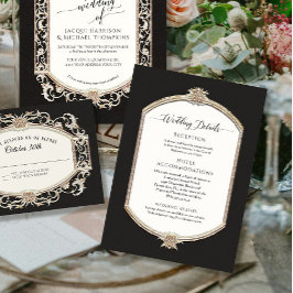 Information om elegant Vintage Black White vid Gul Inbjudningar