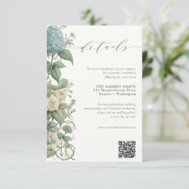 Information om elegant Vintage Botanical Bröllop Q Tilläggskort
