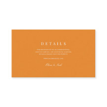 Information om elegant Vit & Orange Bröllop