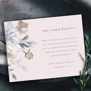 Information om elegant Watercolor Blommigt Bröllo Tilläggskort