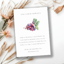 Information om elegant Watercolor Grape Foliage Br Tilläggskort