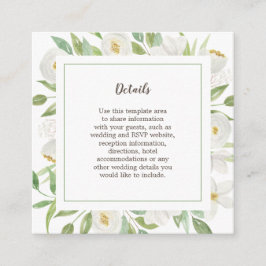 Information om elegant Watercolor White Blommigt B Tilläggskort