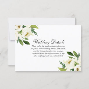 Information om elegant White Blommigt Grönt Löv Br OSA Kort