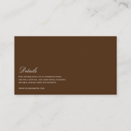 Information om elegant White & Brown Bröllop Tilläggskort