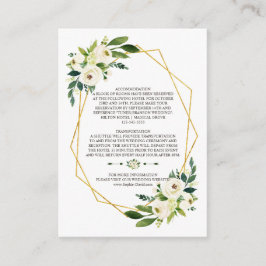 Information om elegant White Grönt Blommigt Guld R Tilläggskort