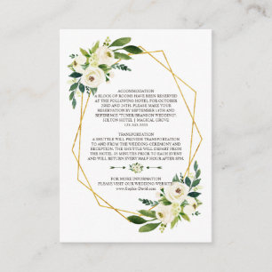 Information om elegant White Grönt Blommigt Guld R Tilläggskort