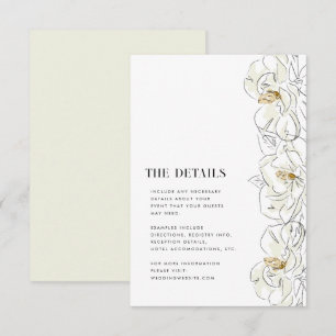 Information om elegant White Magnolia Bröllop Tilläggskort