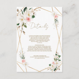 Information om elegant White Magnolia Guld Bröllop Tilläggskort