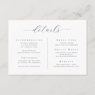 Information om elegant White Minimalist Script Brö Tilläggskort